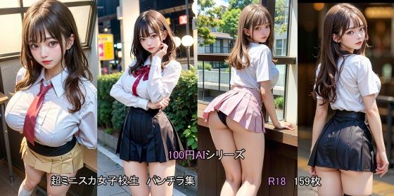 【100円AIシリーズ】超ミニスカ巨乳女子校生〜J〇パンチラ集3〜【RedMist】